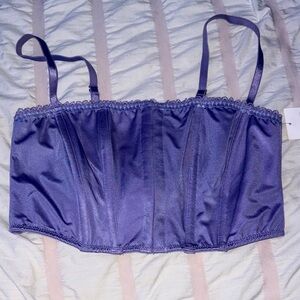 Auden Purple Satin Longline Bralette